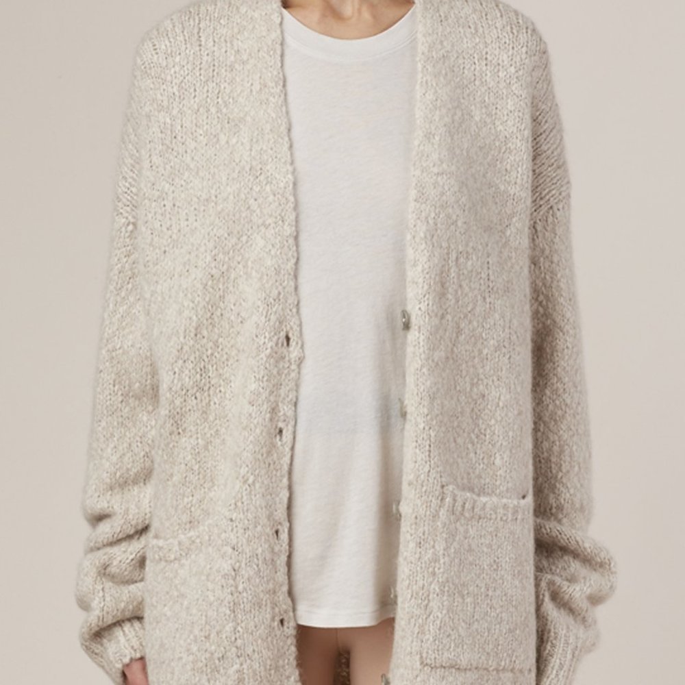 RAQUEL ALLEGRA DUSTY ROSE PINK EYE EMBROIDERED ALPACA CARDIGAN 1 OR S - Picture 7 of 13